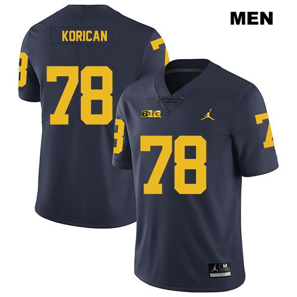 Men's NCAA Michigan Wolverines Griffin Korican #78 Navy Jordan Brand Authentic Stitched Legend Football College Jersey NC25A40OR